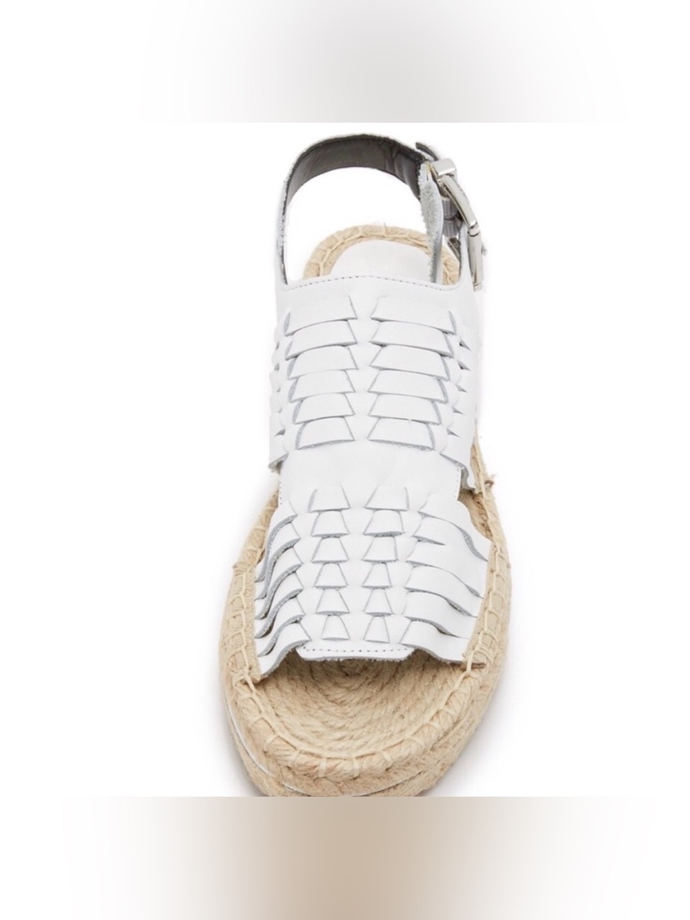 Rebecca Minkoff White Woven Leather Espadrille Sandal